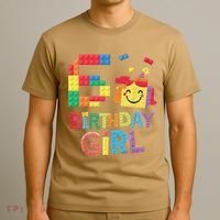 Master Builder 6th Birthday Girl 6 Year Old Brick Blocks T-Shirt thumb 3