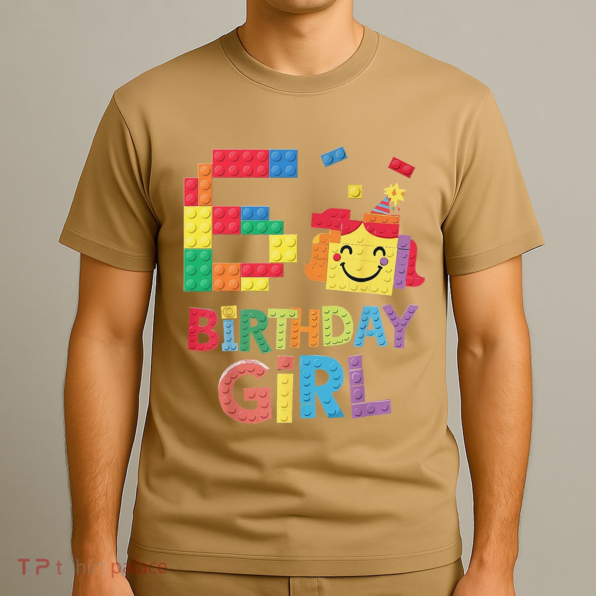 Master Builder 6th Birthday Girl 6 Year Old Brick Blocks T-Shirt