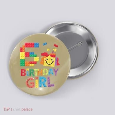 Master Builder 6th Birthday Girl 6 Year Old Brick Blocks Button