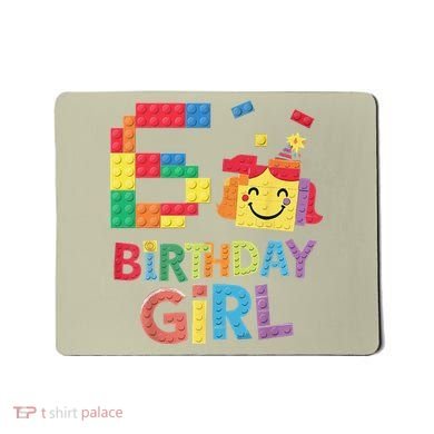 Master Builder 6th Birthday Girl 6 Year Old Brick Blocks Mousepad