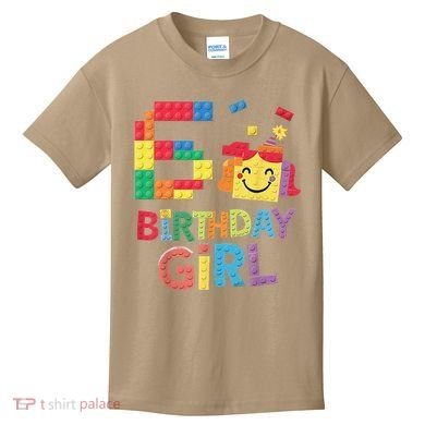 Master Builder 6th Birthday Girl 6 Year Old Brick Blocks Kids T-Shirt