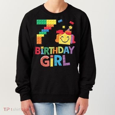Master Builder 7th Birthday Girl 7 Year Old Brick Blocks Women's Sweatshirt