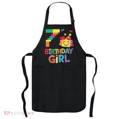Master Builder 7th Birthday Girl 7 Year Old Brick Blocks Apron