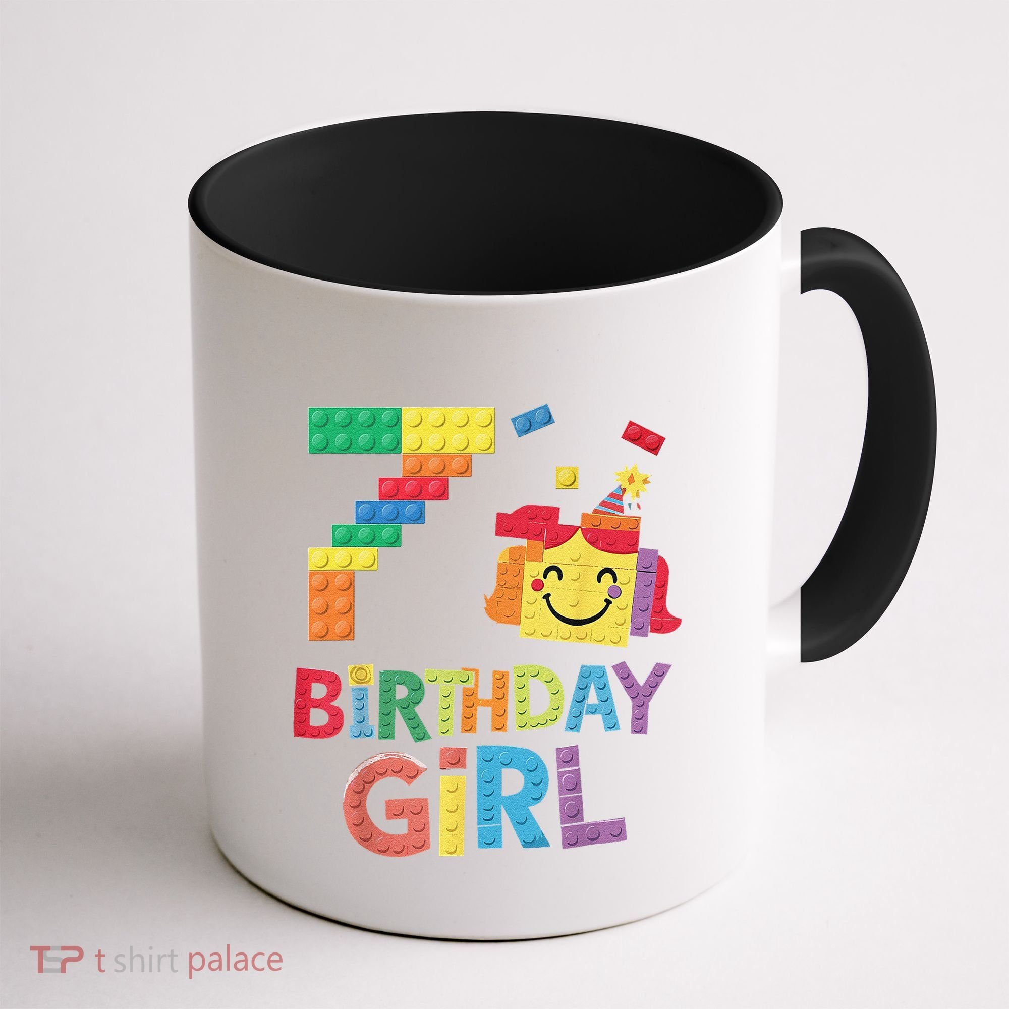 Master Builder 7th Birthday Girl 7 Year Old Brick Blocks Coffee Mug