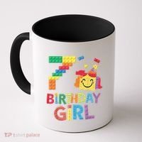 Master Builder 7th Birthday Girl 7 Year Old Brick Blocks Coffee Mug thumb 0