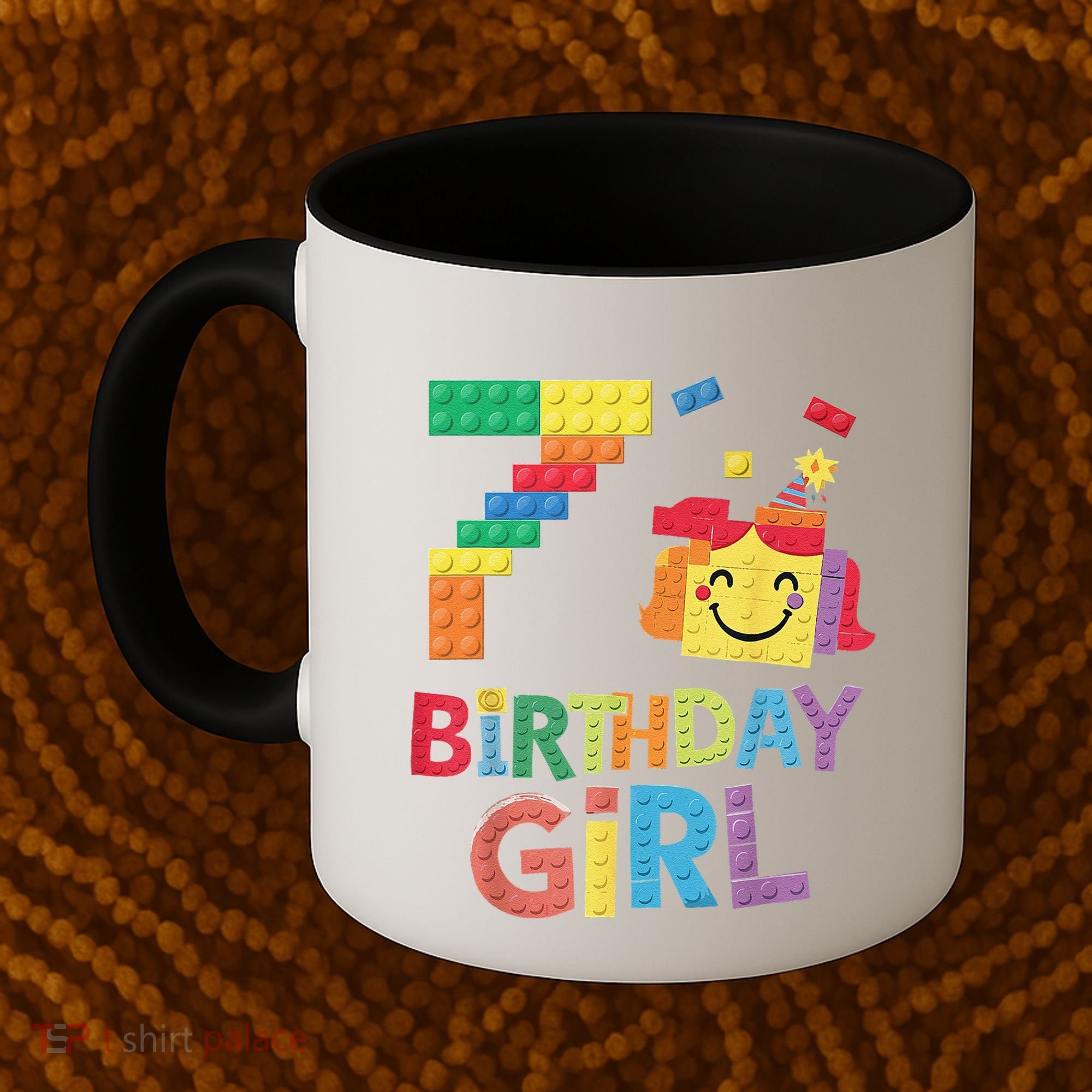Master Builder 7th Birthday Girl 7 Year Old Brick Blocks Coffee Mug