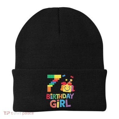 Master Builder 7th Birthday Girl 7 Year Old Brick Blocks Beanie