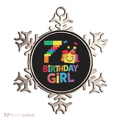 Master Builder 7th Birthday Girl 7 Year Old Brick Blocks Ornament