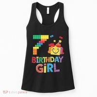Master Builder 7th Birthday Girl 7 Year Old Brick Blocks Women's Tank Top thumb 0