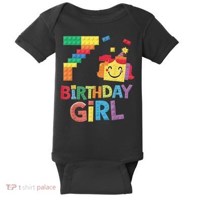 Master Builder 7th Birthday Girl 7 Year Old Brick Blocks Baby Bodysuit