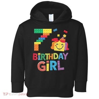Master Builder 7th Birthday Girl 7 Year Old Brick Blocks Toddler Hoodie