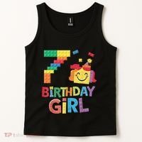 Master Builder 7th Birthday Girl 7 Year Old Brick Blocks Tank Top thumb 2
