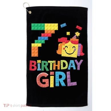 Master Builder 7th Birthday Girl 7 Year Old Brick Blocks Golf Towel