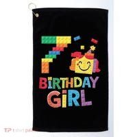 Master Builder 7th Birthday Girl 7 Year Old Brick Blocks Golf Towel thumb 0