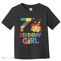 Master Builder 7th Birthday Girl 7 Year Old Brick Blocks Toddler T-Shirt thumb 0