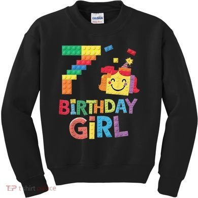Master Builder 7th Birthday Girl 7 Year Old Brick Blocks Kids Sweatshirt