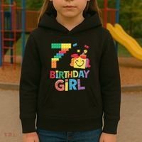 Master Builder 7th Birthday Girl 7 Year Old Brick Blocks Kids Hoodie thumb 3