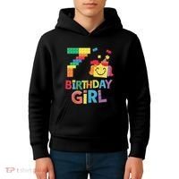 Master Builder 7th Birthday Girl 7 Year Old Brick Blocks Kids Hoodie thumb 4