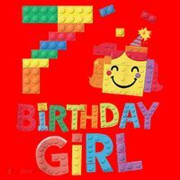 Master Builder 7th Birthday Girl 7 Year Old Brick Blocks Santa Hat thumb 1