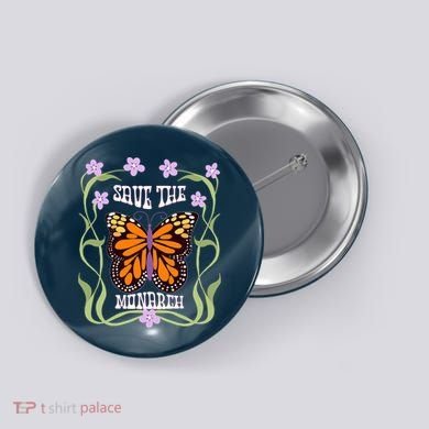 Monarch Butterfly 70s Art Nouveau Design Save The Monarch Button