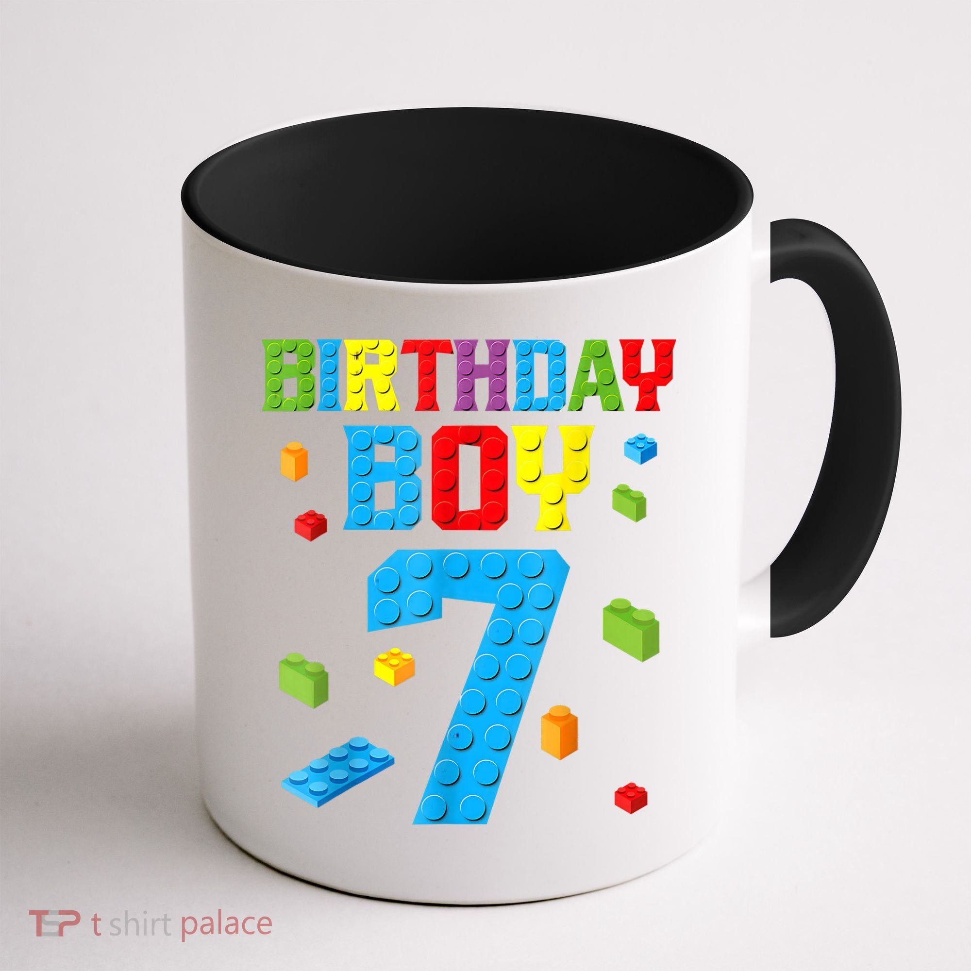 Master Builder 7th Birthday Boy 7 Seven Year Building Bricks Coffee Mug