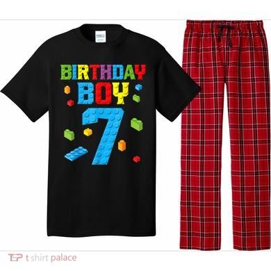 Master Builder 7th Birthday Boy 7 Seven Year Building Bricks Pajama Set