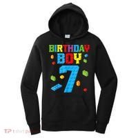Master Builder 7th Birthday Boy 7 Seven Year Building Bricks Women's Hoodie thumb 0