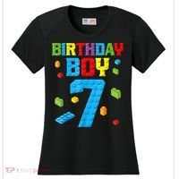 Master Builder 7th Birthday Boy 7 Seven Year Building Bricks Women's Cooling Performance Crew T-Shirt thumb 0