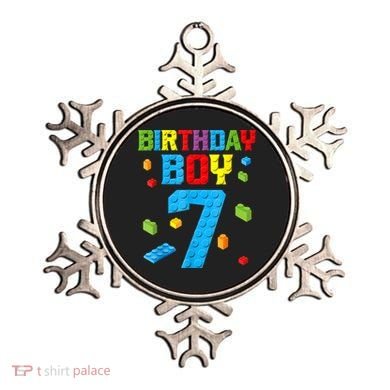 Master Builder 7th Birthday Boy 7 Seven Year Building Bricks Ornament