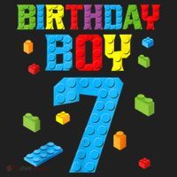 Master Builder 7th Birthday Boy 7 Seven Year Building Bricks Hat thumb 2