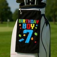 Master Builder 7th Birthday Boy 7 Seven Year Building Bricks Golf Towel thumb 2