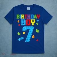 Master Builder 7th Birthday Boy 7 Seven Year Building Bricks T-Shirt thumb 5