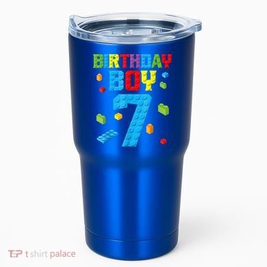 Master Builder 7th Birthday Boy 7 Seven Year Building Bricks Tumbler