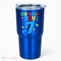 Master Builder 7th Birthday Boy 7 Seven Year Building Bricks Tumbler thumb 0