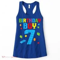 Master Builder 7th Birthday Boy 7 Seven Year Building Bricks Women's Tank Top thumb 0
