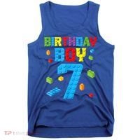 Master Builder 7th Birthday Boy 7 Seven Year Building Bricks Tank Top thumb 0