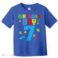 Master Builder 7th Birthday Boy 7 Seven Year Building Bricks Toddler T-Shirt thumb 0