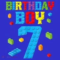 Master Builder 7th Birthday Boy 7 Seven Year Building Bricks Toddler T-Shirt thumb 4