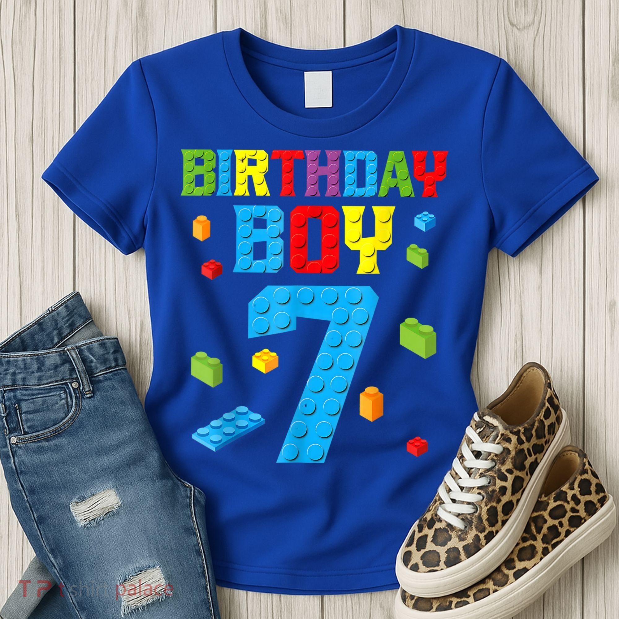 Master Builder 7th Birthday Boy 7 Seven Year Building Bricks Women's T-Shirt