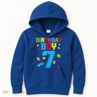 Master Builder 7th Birthday Boy 7 Seven Year Building Bricks Kids Hoodie thumb 0