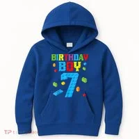Master Builder 7th Birthday Boy 7 Seven Year Building Bricks Kids Hoodie thumb 0