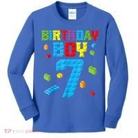 Master Builder 7th Birthday Boy 7 Seven Year Building Bricks Kids Long Sleeve Shirt thumb 0