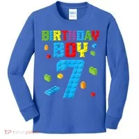 Master Builder 7th Birthday Boy 7 Seven Year Building Bricks Kids Long Sleeve Shirt thumb 0