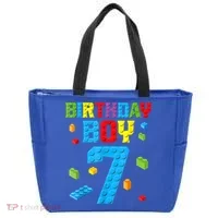 Master Builder 7th Birthday Boy 7 Seven Year Building Bricks Tote Bag thumb 0
