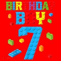 Master Builder 7th Birthday Boy 7 Seven Year Building Bricks Santa Hat thumb 1