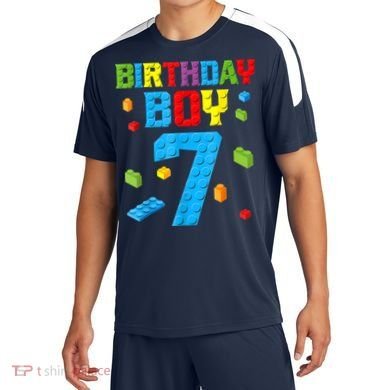 Master Builder 7th Birthday Boy 7 Seven Year Building Bricks Soccer Jersey