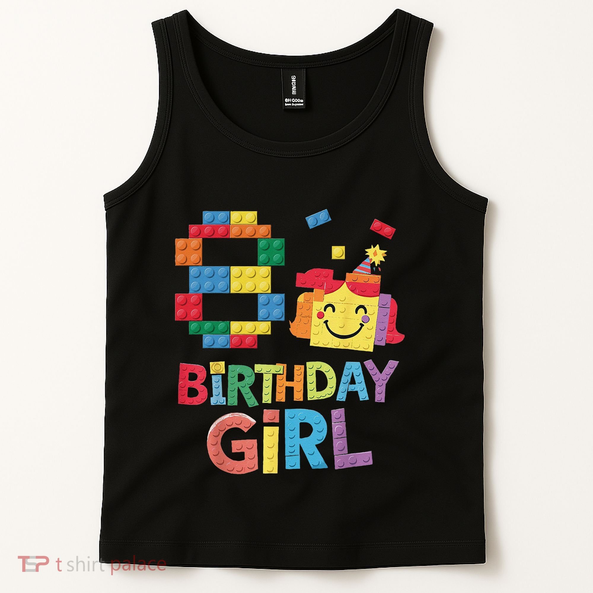 Master Builder 8th Birthday Girl 8 Year Old Brick Blocks Tank Top