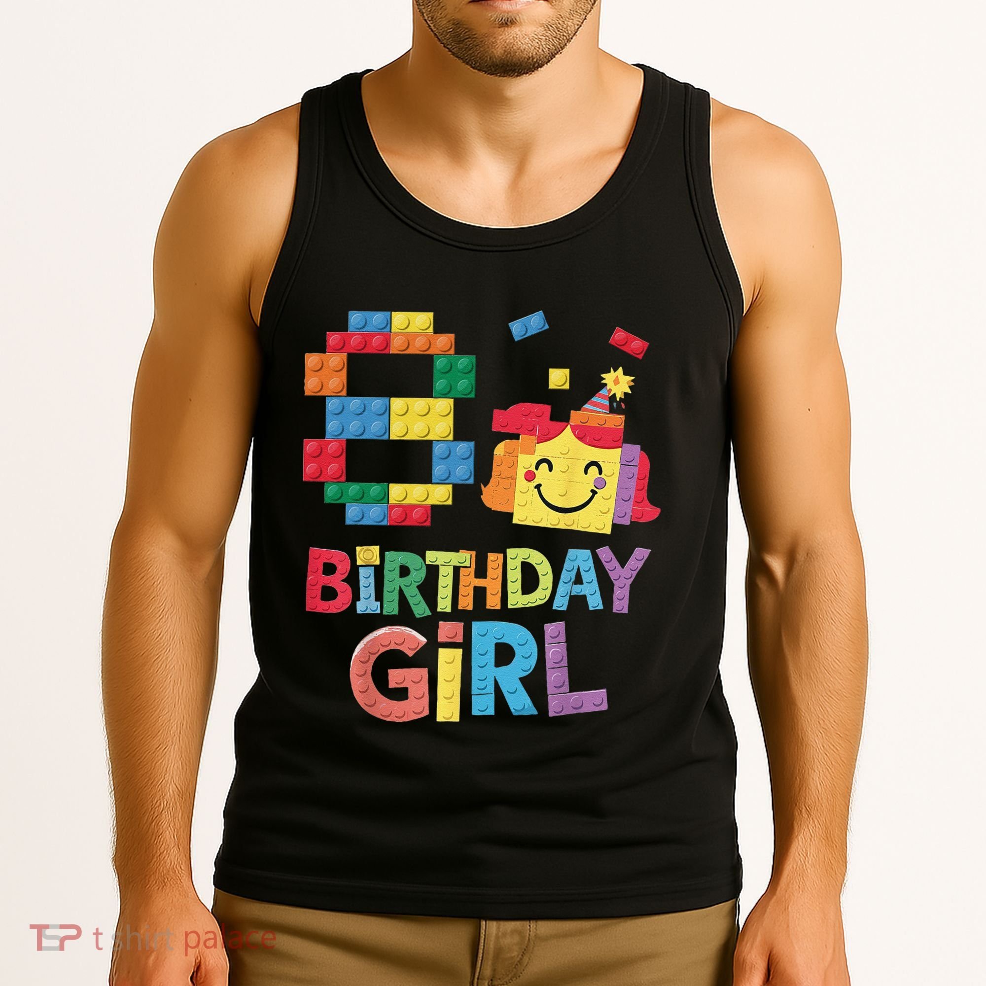Master Builder 8th Birthday Girl 8 Year Old Brick Blocks Tank Top