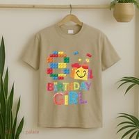 Master Builder 8th Birthday Girl 8 Year Old Brick Blocks T-Shirt thumb 2