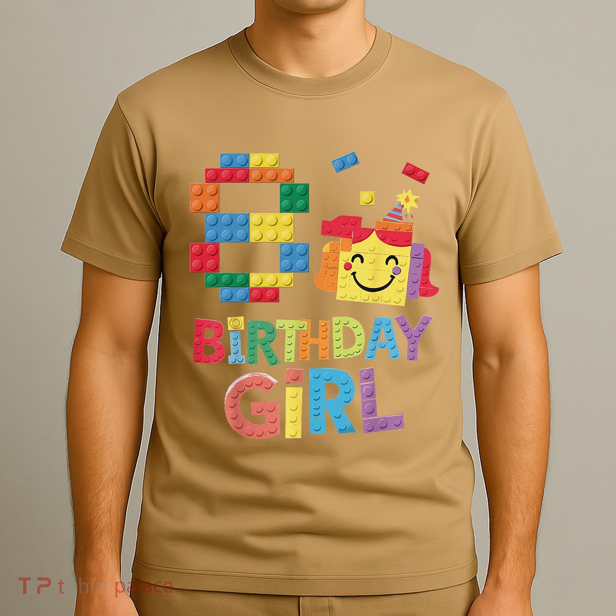 Master Builder 8th Birthday Girl 8 Year Old Brick Blocks T-Shirt